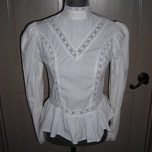 Star Of India white vintage victorian blouse sz M